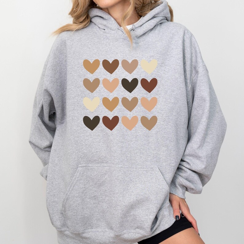 Skin Tone Hearts Sweatshirt, Equality Shirt, Diversity Shirt, Human Rights Shirt, Anti Racism Shirt, Racial Equality Shirt, Be Kind Shirt, black lives matter sweatshirt
