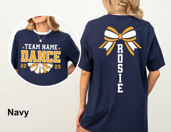 Custom Dance Team Name Shirt, Personalized Dance leader Back and Front Gift, Dance Mom with Name Tee, Dance Competition, Dance Mascot Shirt