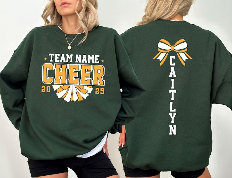 Custom Cheer Team Name Sweatshirt, Personalized Cheerleader Gift, Cheer Mom with Name Sweater, Cheer Competition Outfit, Mascot Sweatshirt,Custom Mascot Sweatshirt, School Team Sweatshirt, Personalized Sports Team Logo Sweatshirt, School Spirit