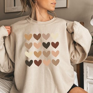 Skin Tone Hearts Sweatshirt, Equality Shirt, Diversity Shirt, Human Rights Shirt, Anti Racism Shirt, Racial Equality Shirt, Be Kind Shirt, black lives matter sweatshirt