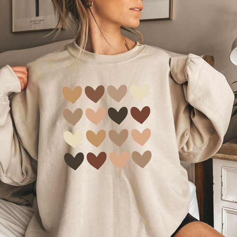 Skin Tone Hearts Sweatshirt, Equality Shirt, Diversity Shirt, Human Rights Shirt, Anti Racism Shirt, Racial Equality Shirt, Be Kind Shirt, black lives matter sweatshirt