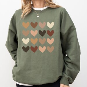 Skin Tone Hearts Sweatshirt, Equality Shirt, Diversity Shirt, Human Rights Shirt, Anti Racism Shirt, Racial Equality Shirt, Be Kind Shirt, black lives matter sweatshirt