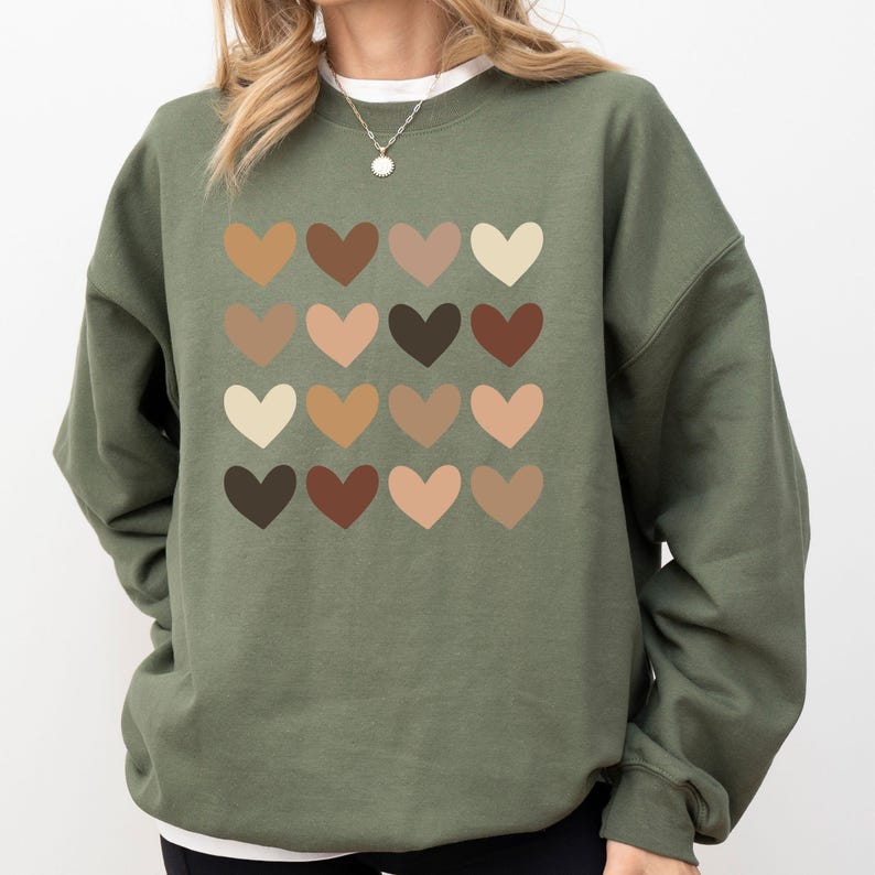 Skin Tone Hearts Sweatshirt, Equality Shirt, Diversity Shirt, Human Rights Shirt, Anti Racism Shirt, Racial Equality Shirt, Be Kind Shirt, black lives matter sweatshirt
