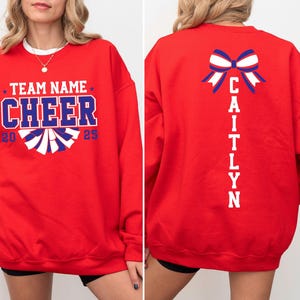 Custom Cheer Team Name Sweatshirt, Personalized Cheerleader Gift, Cheer Mom with Name Sweater, Cheer Competition Outfit, Mascot Sweatshirt,Custom Mascot Sweatshirt, School Team Sweatshirt, Personalized Sports Team Logo Sweatshirt, School Spirit
