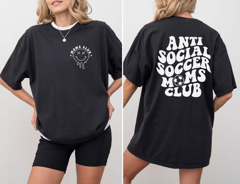 Anti Social Soccer Moms Club Shirt, Soccer Moms Club T-Shirt, Mother's Day Gift, Soccer Mama Gifts, Game Day Soccer Season Shirt For Mom