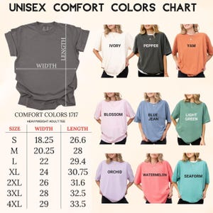 a women's t - shirt size chart with different colors