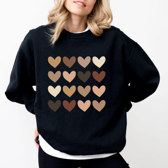 Skin Tone Hearts Sweatshirt, Equality Shirt, Diversity Shirt, Human Rights Shirt, Anti Racism Shirt, Racial Equality Shirt, Be Kind Shirt