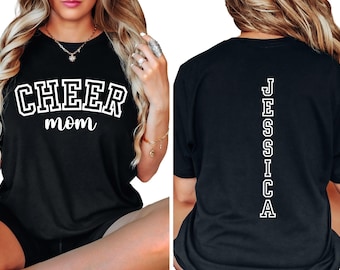 Custom Cheer Mom Shirt, Cheer Mom Tshirt, Personalized Cheerleading Gift, Cheer Mom with Name Shirt, Cheer Competition Outfit, cheer mama