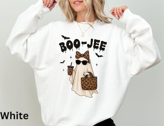 Boo Jee Sweatshirt, Halloween Ghost Hoodie, Boo Shirt, Spooky Ghost Shirt, Spooky Season Ghost Sweater, Spooky Vibes Shirt, Halloween Gifts