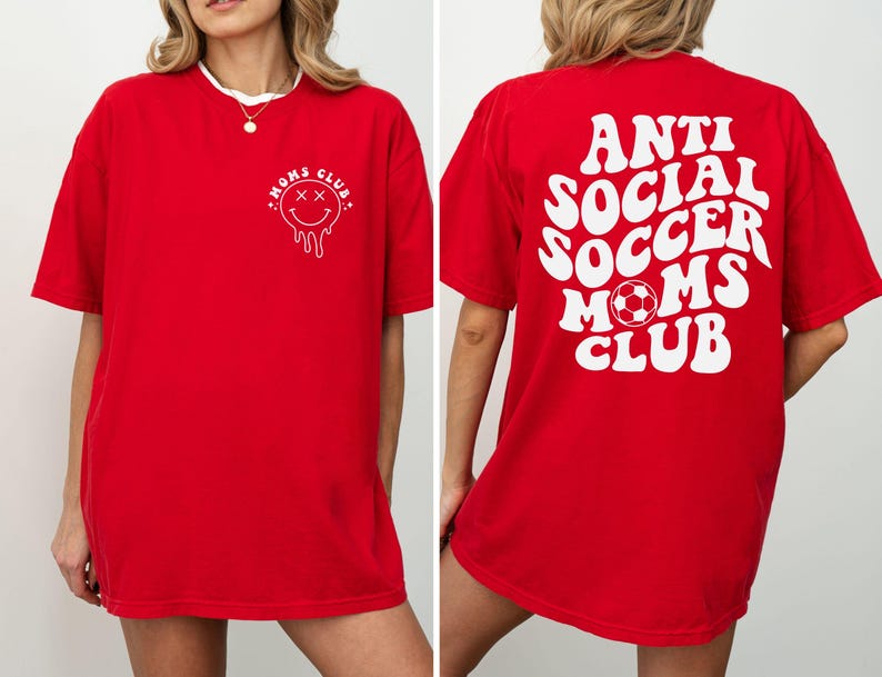 Anti Social Soccer Moms Club Shirt, Soccer Moms Club T-Shirt, Mother's Day Gift, Soccer Mama Gifts, Game Day Soccer Season Shirt For Mom