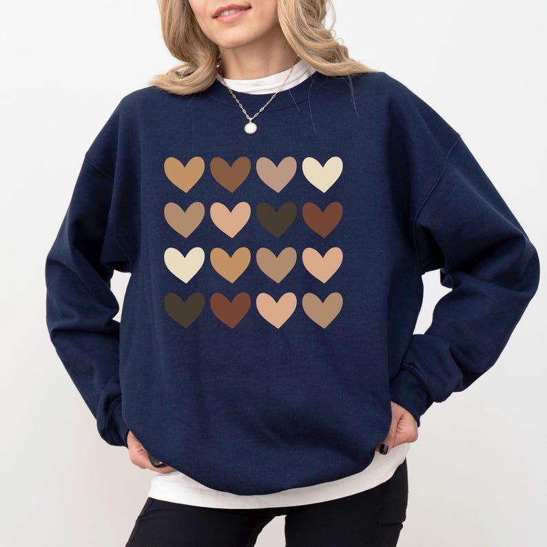 Skin Tone Hearts Sweatshirt, Equality Shirt, Diversity Shirt, Human Rights Shirt, Anti Racism Shirt, Racial Equality Shirt, Be Kind Shirt, black lives matter sweatshirt