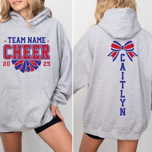 Custom Cheer Team Name Sweatshirt, Personalized Cheerleader Gift, Cheer Mom with Name Sweater, Cheer Competition Outfit, Mascot Sweatshirt,Custom Mascot Sweatshirt, School Team Sweatshirt, Personalized Sports Team Logo Sweatshirt, School Spirit