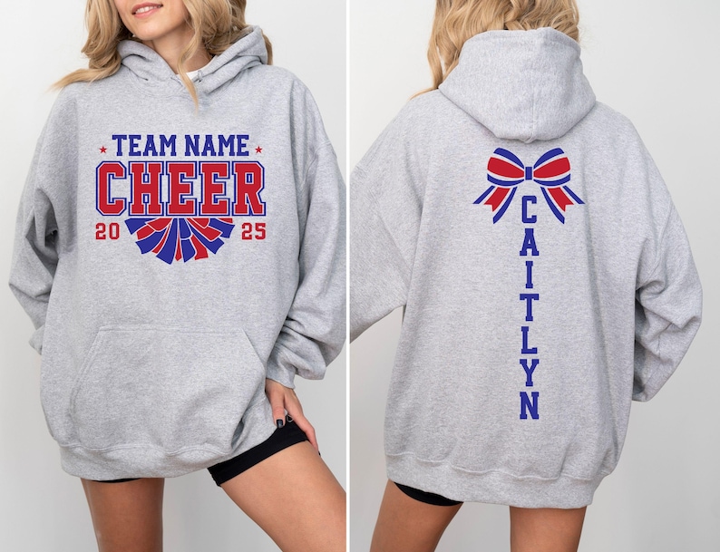 Custom Cheer Team Name Sweatshirt, Personalized Cheerleader Gift, Cheer Mom with Name Sweater, Cheer Competition Outfit, Mascot Sweatshirt,Custom Mascot Sweatshirt, School Team Sweatshirt, Personalized Sports Team Logo Sweatshirt, School Spirit