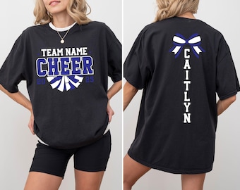 Custom Cheer Team Name Shirt, Personalized Cheerleader Gift, Cheer Mom with Name Shirt, Cheer Competition Outfit, Custom Football Tshirt