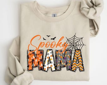 Spooky Mama Sweatshirt - Retro Halloween Shirt For Mother - Halloween Mom Shirt Gift - Halloween Mama Shirt - Spooky Season Sweater