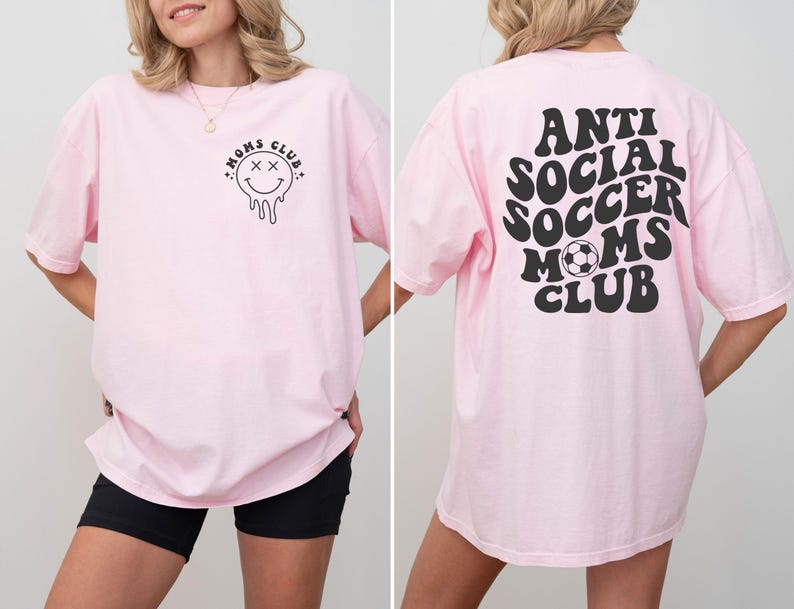 Anti Social Soccer Moms Club Shirt, Soccer Moms Club T-Shirt, Mother's Day Gift, Soccer Mama Gifts, Game Day Soccer Season Shirt For Mom