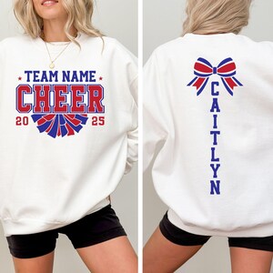 Custom Cheer Team Name Sweatshirt, Personalized Cheerleader Gift, Cheer Mom with Name Sweater, Cheer Competition Outfit, Mascot Sweatshirt,Custom Mascot Sweatshirt, School Team Sweatshirt, Personalized Sports Team Logo Sweatshirt, School Spirit