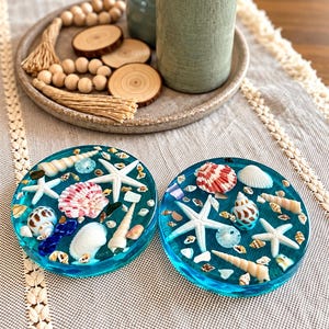 Beach House Decor, Handmade Resin Seashell Coaster, Coastal Home Accent, Ocean Lover Gift