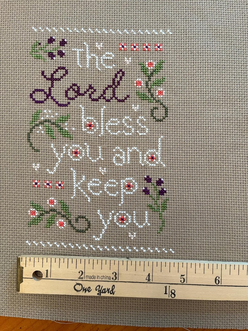 The Lord Bless and Keep You L Completed Finished Cross Stitch ...