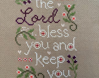 Lord Blesd and Keep You L Completed Finished Cross Stitch Embroidery ...