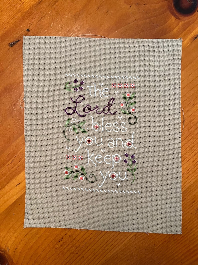 The Lord Bless and Keep You L Completed Finished Cross Stitch ...