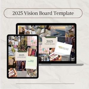 2025 Vision Board Canva Template | Goal Setting | Digital Vision Board | Manifest Your Dreams