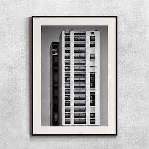 Printable Building Artwork | Minimal Brutalism Architecture Art Print | Building Art Digital Download