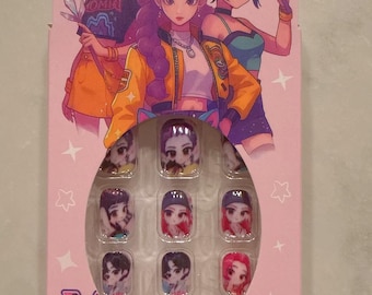 Kids size K-p0p Dem0n Hunters Press on Nail set