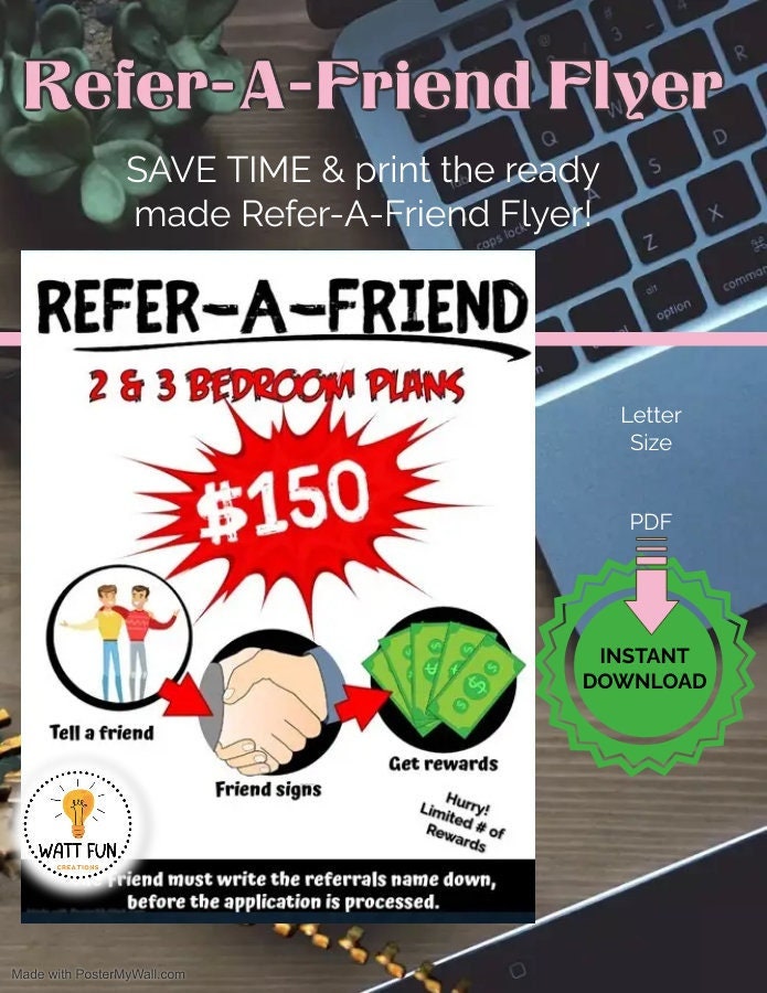 Referafriend Flyer Etsy