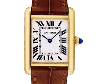 Guarda il nuovo orologio Cartier Tank in oro giallo 18 carati al quarzo 29 mm W1529856 completo