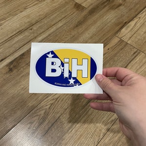 BIH | Bosnia and Herzegovina Oval Vinyl Stickers - Color