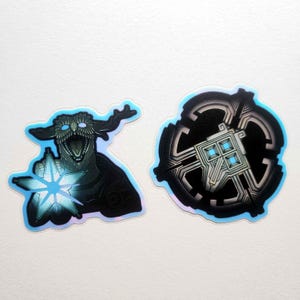 Outer Wilds Holo Glow in the Dark Sticker Set Nomai / Owlk