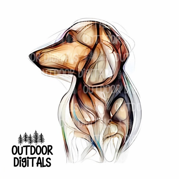 Dachshund PNG, Abstract Sketch Dachshund ClipArt, Dachshund Wall & Nursery Art, Dachshund Sublimation PNG,  Commercial Use Dachshund graphic