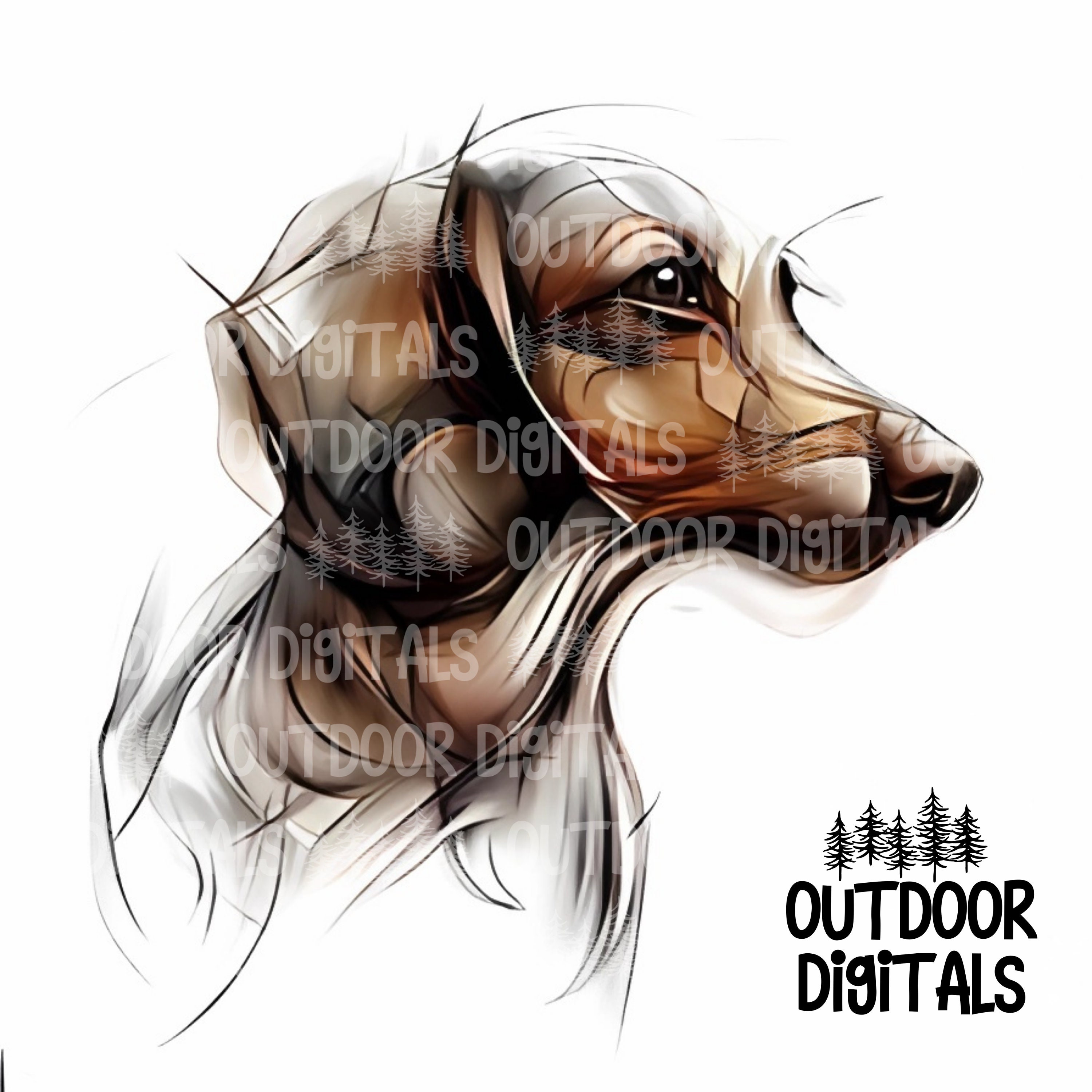 Dachshund PNG Abstract Sketch Dachshund Clipart Dachshund - Etsy
