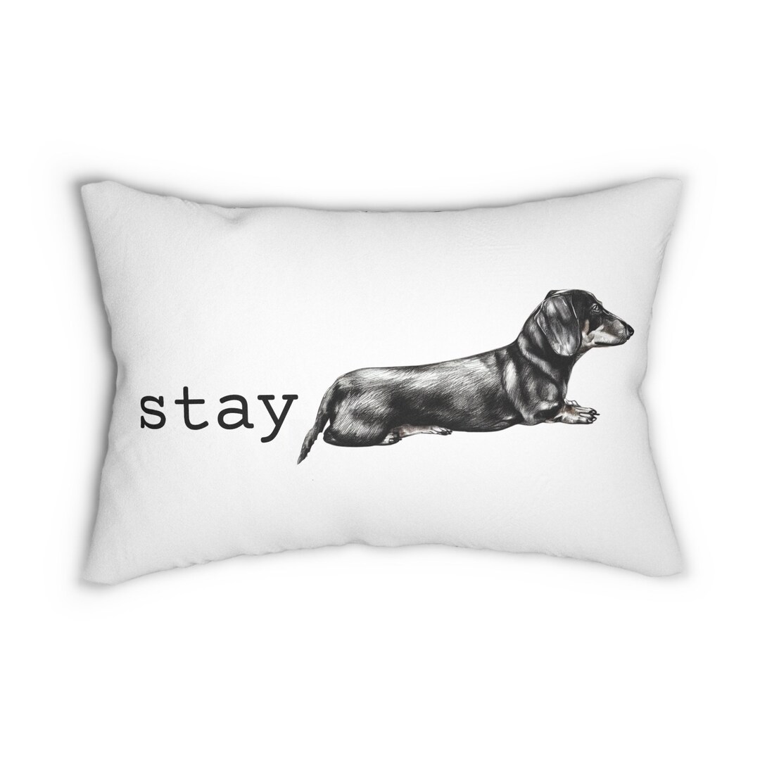 Dachshund Pillow Dachshund Stay Lumbar Pillow Dachshund Etsy