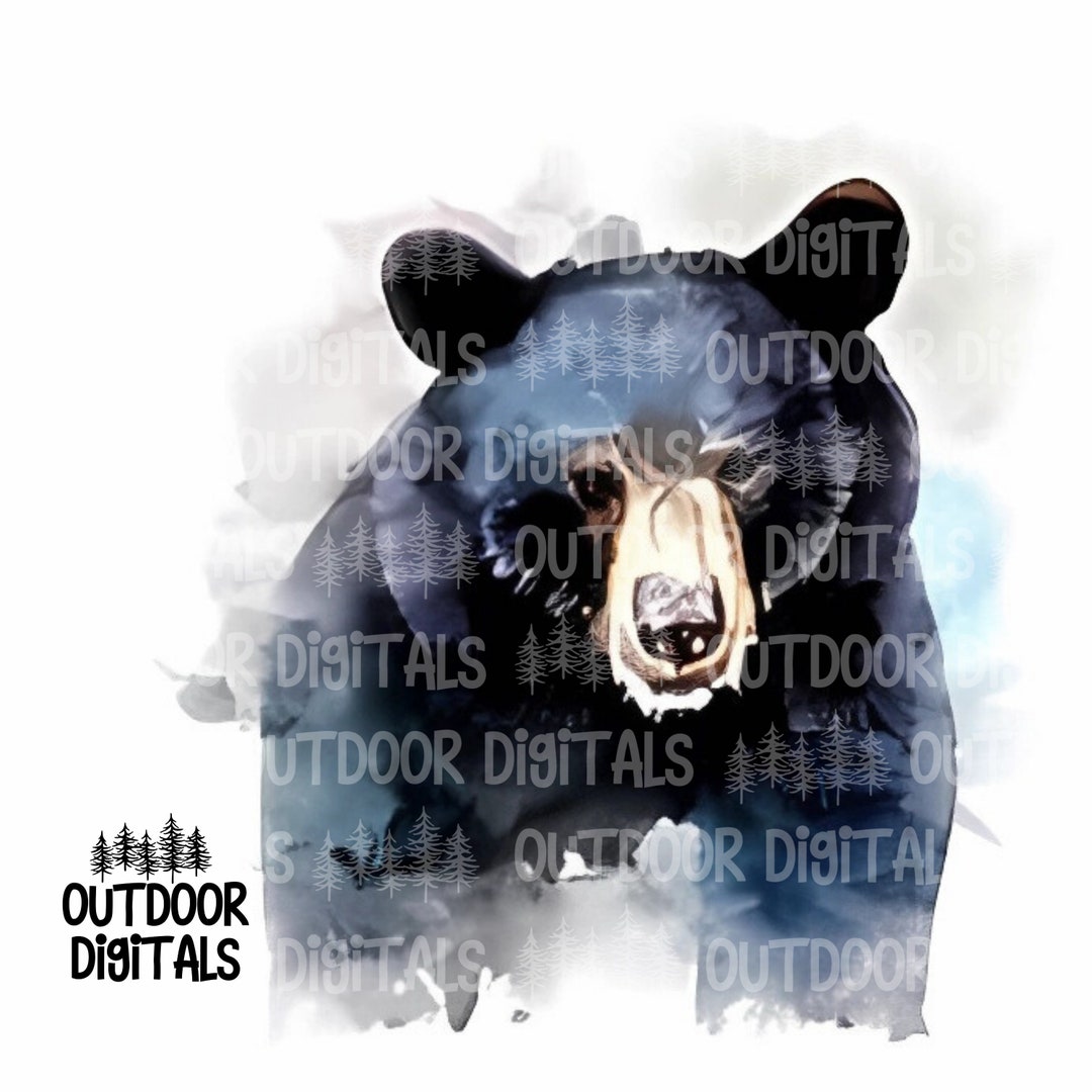 Black Bear PNG, Watercolor Black Bear Clipart, Black Bear Nursery