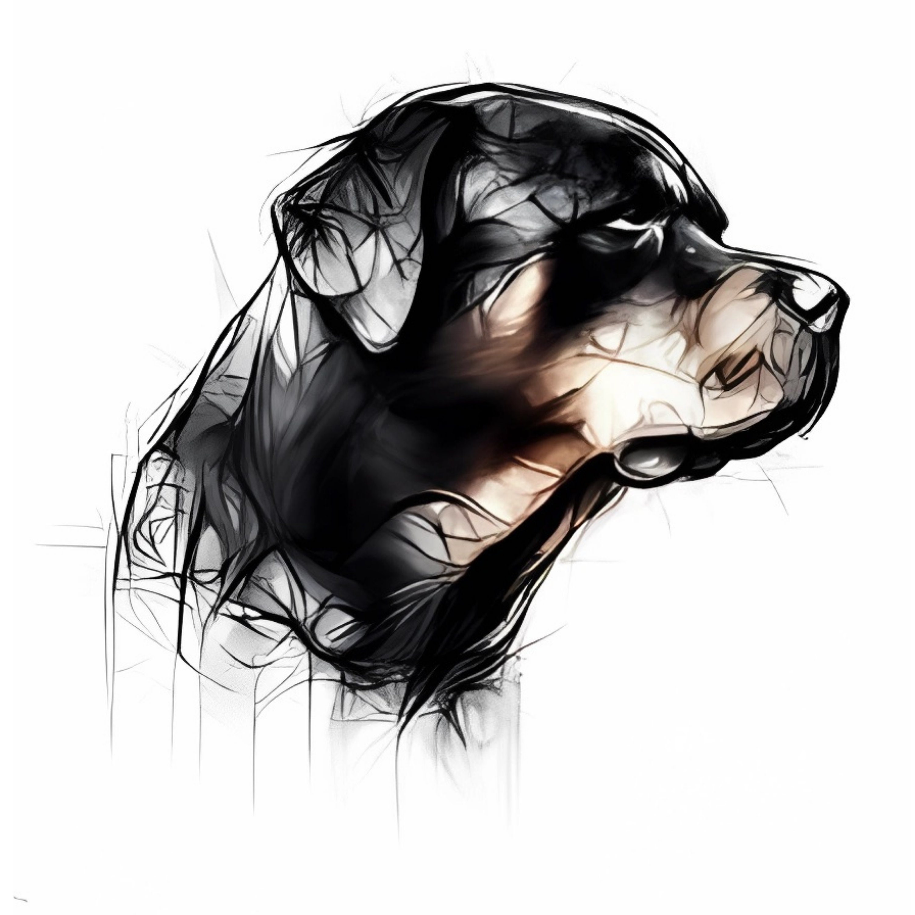 Rottweiler PNG, Abstract Sketch Rottweiler Clipart, Rottweiler ...