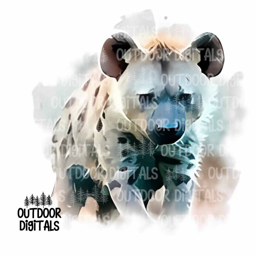Hyena PNG, Watercolor Hyena Clipart, Hyena Wall Art, Hyena Nursery Art