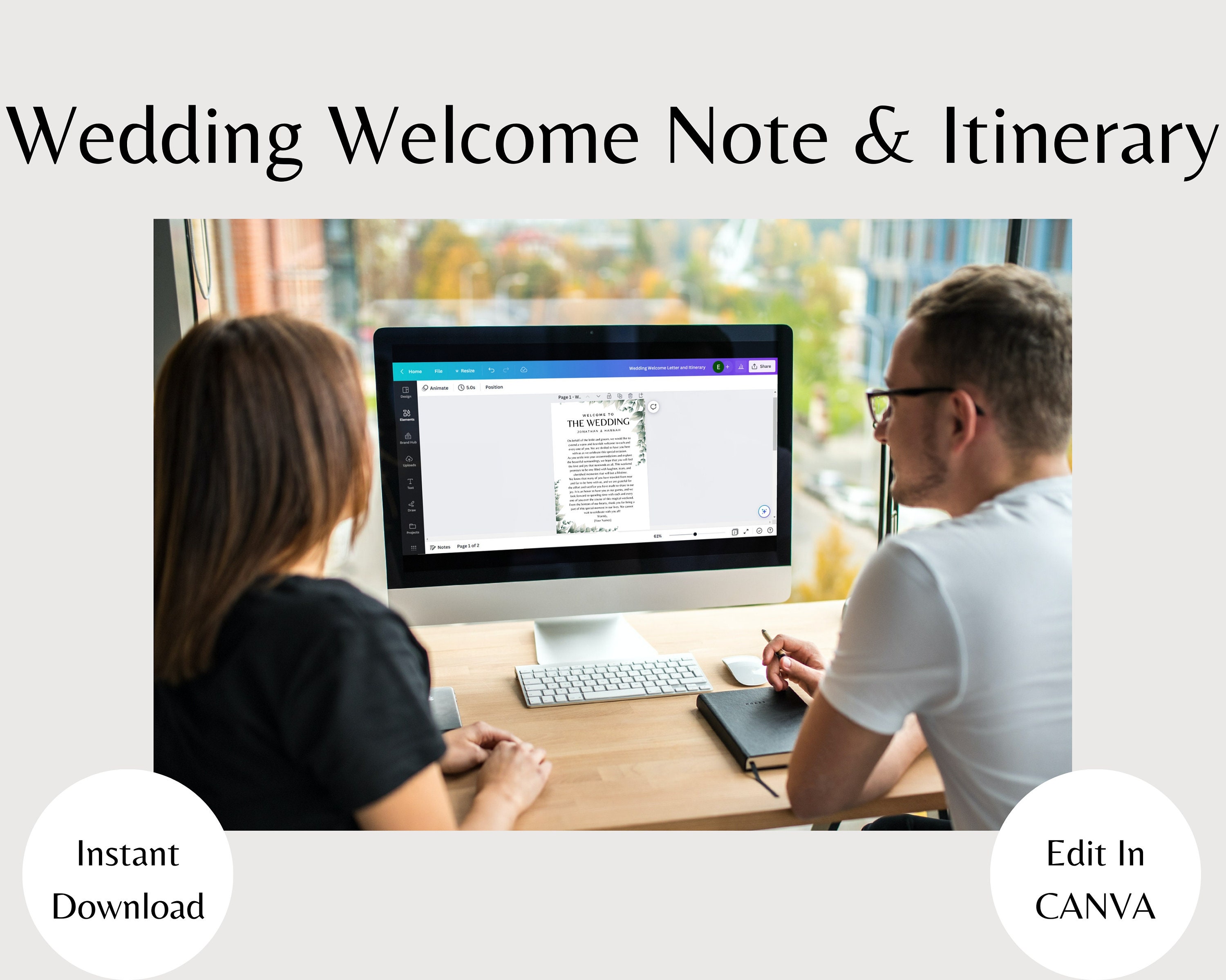 Welcome Note Layout Wedding Welcome Letter & Timeline Template, Welcome Note and Itinerary ...