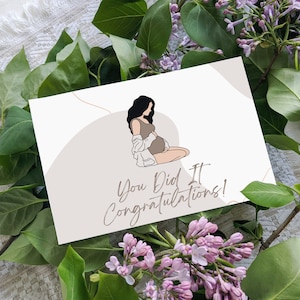Postpartum nieuwe moederkaart, afdrukbare sjabloon Gefeliciteerd met nieuwe babykaart