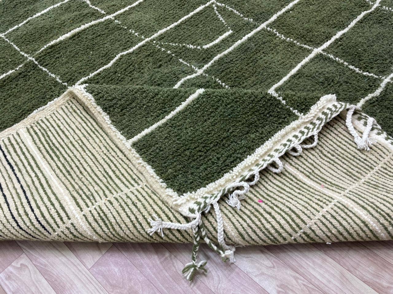 Beni Ourain Rug Grass Green Rug Moroccan Handmade Etsy