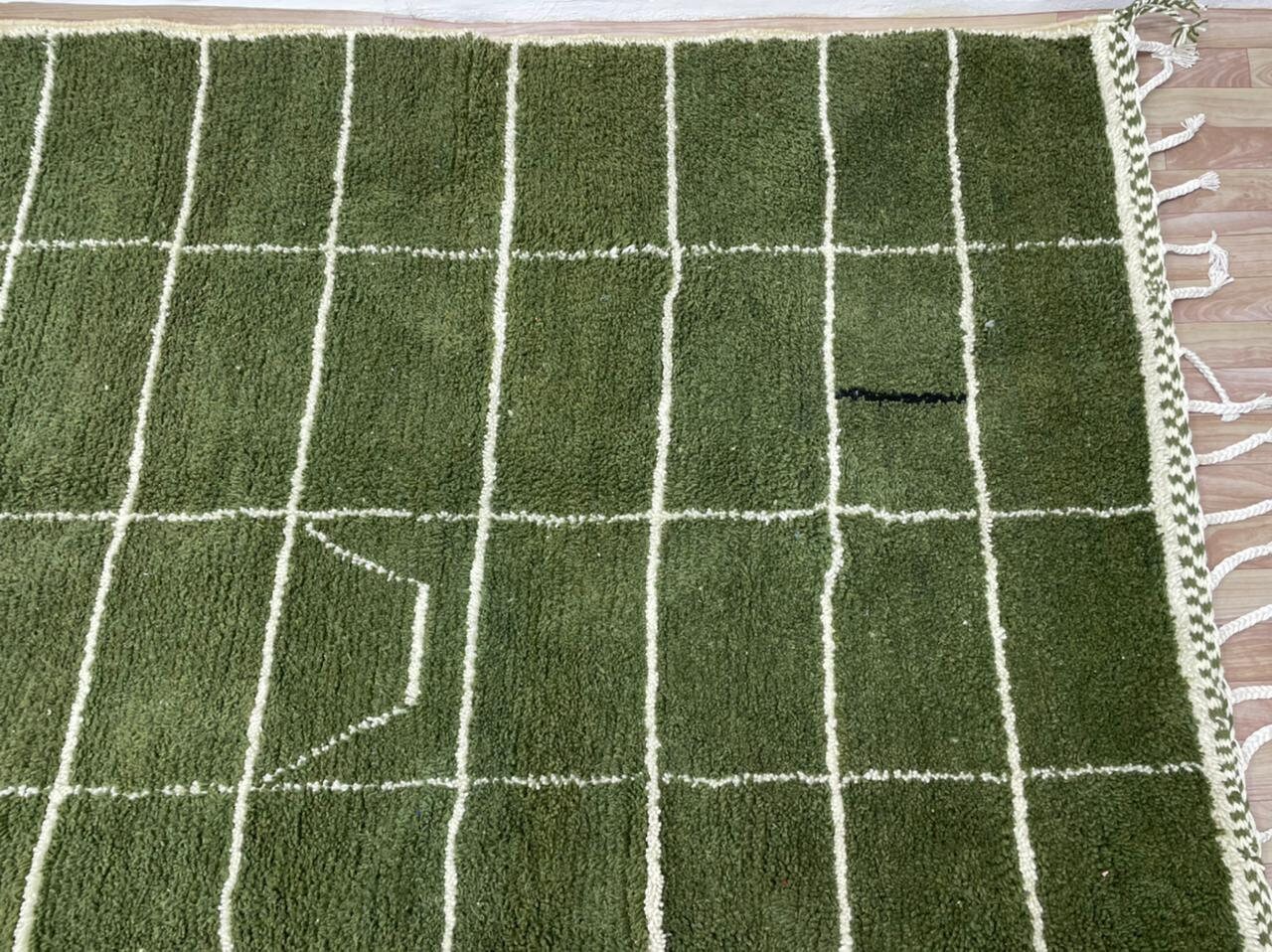 Beni Ourain Rug Grass Green Rug Moroccan Handmade Etsy