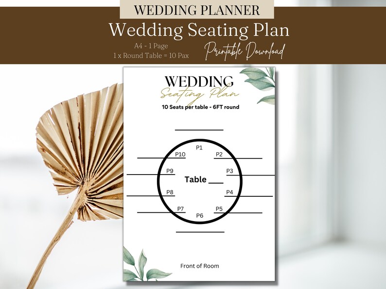 Wedding Seating Chart Planner, Round Table Seating Plan, Seating Chart ...