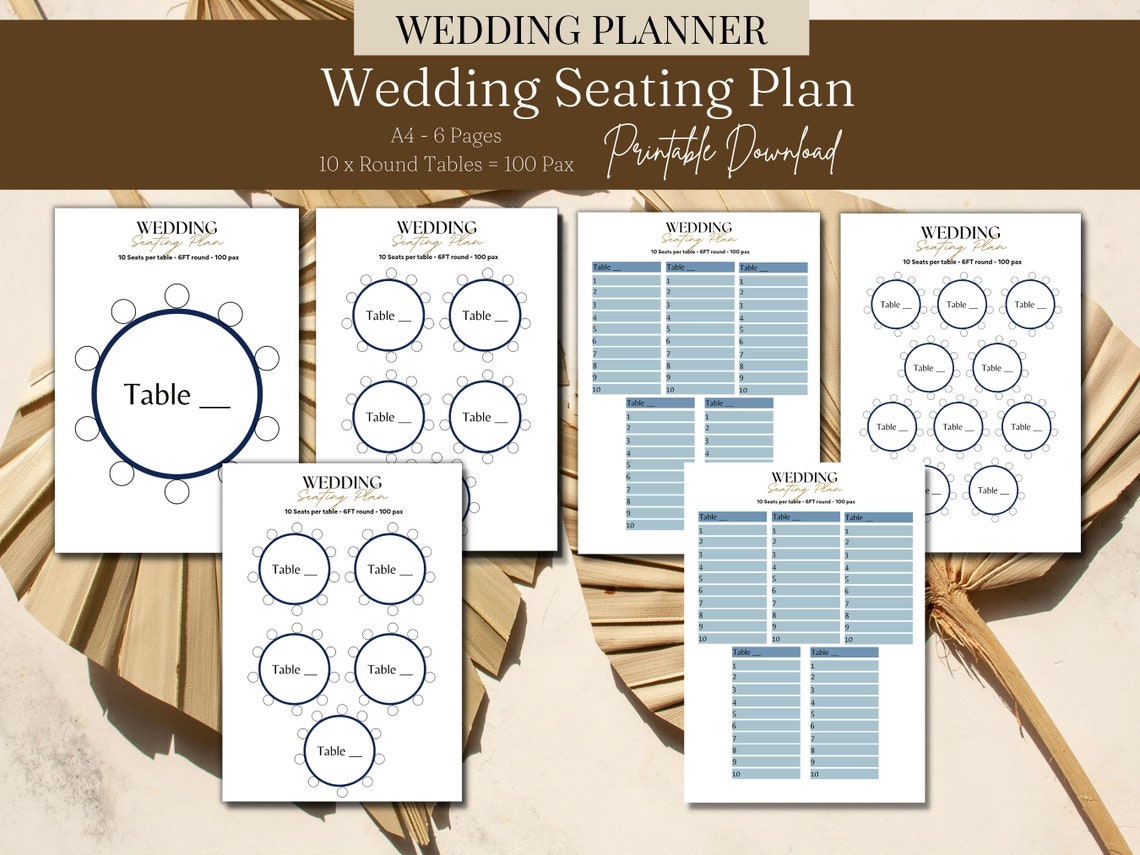 Table Seating Chart Planner for 100 Pax Round Table Plan, Wedding Table ...