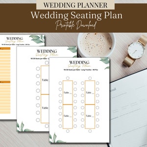 Wedding Table Seating Plan, 20-40 Guests (printable Download) - Etsy