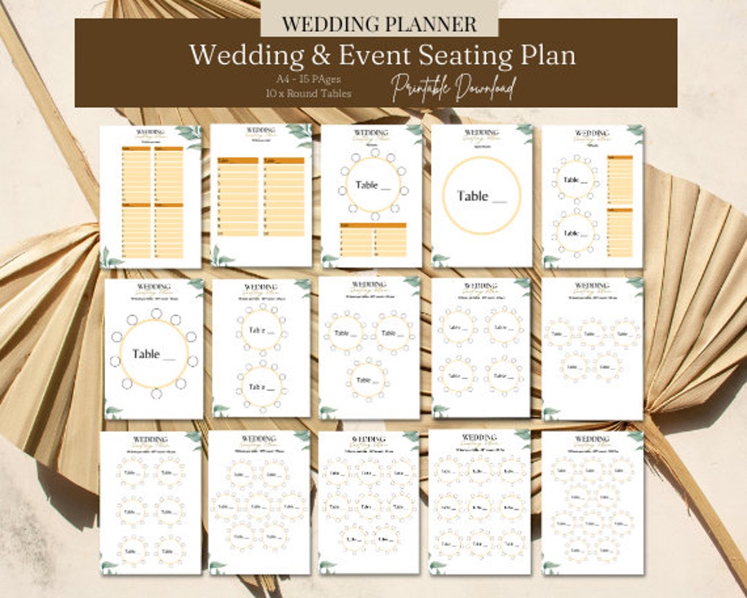 Table Seating Chart Planner for 10 100 Table Plan 10 Seats Etsy UK