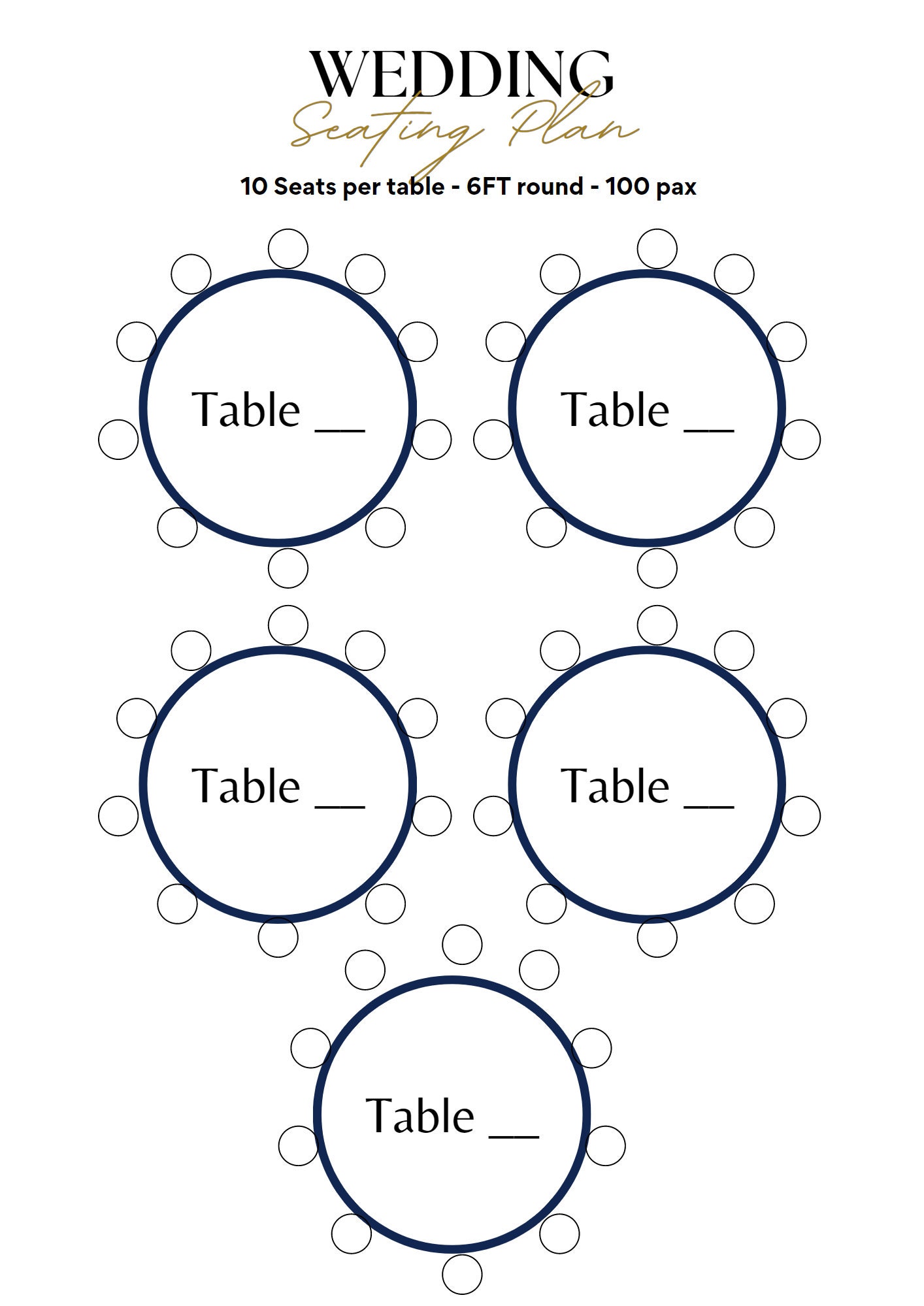 Table Seating Chart Planner for 100 Pax Round Table Plan, Wedding Table ...