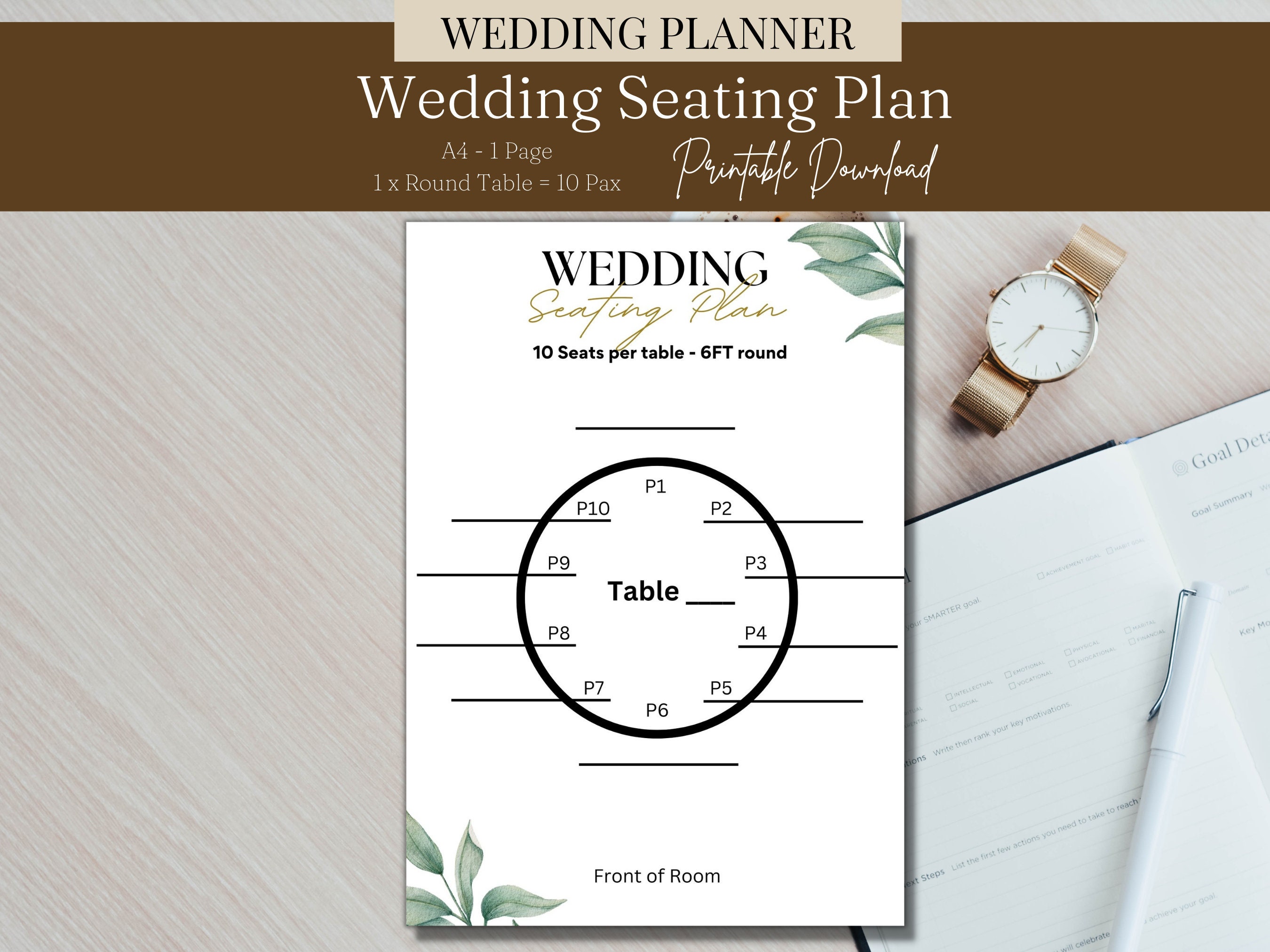Wedding Seating Chart Planner, Round Table Seating Plan, Seating Chart ...