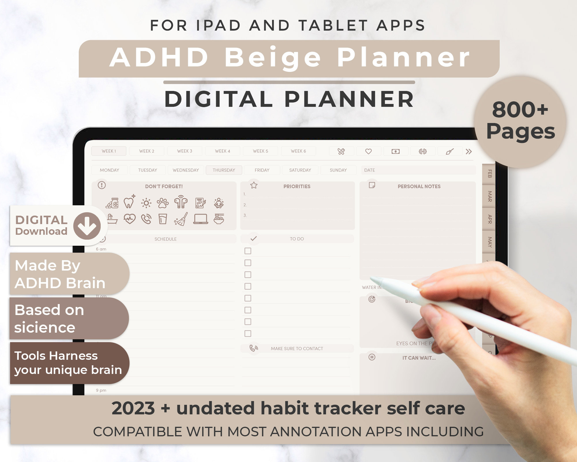 ADHD Digital Planner for Goodnotes ADHD Daily Planner ADHD - Etsy