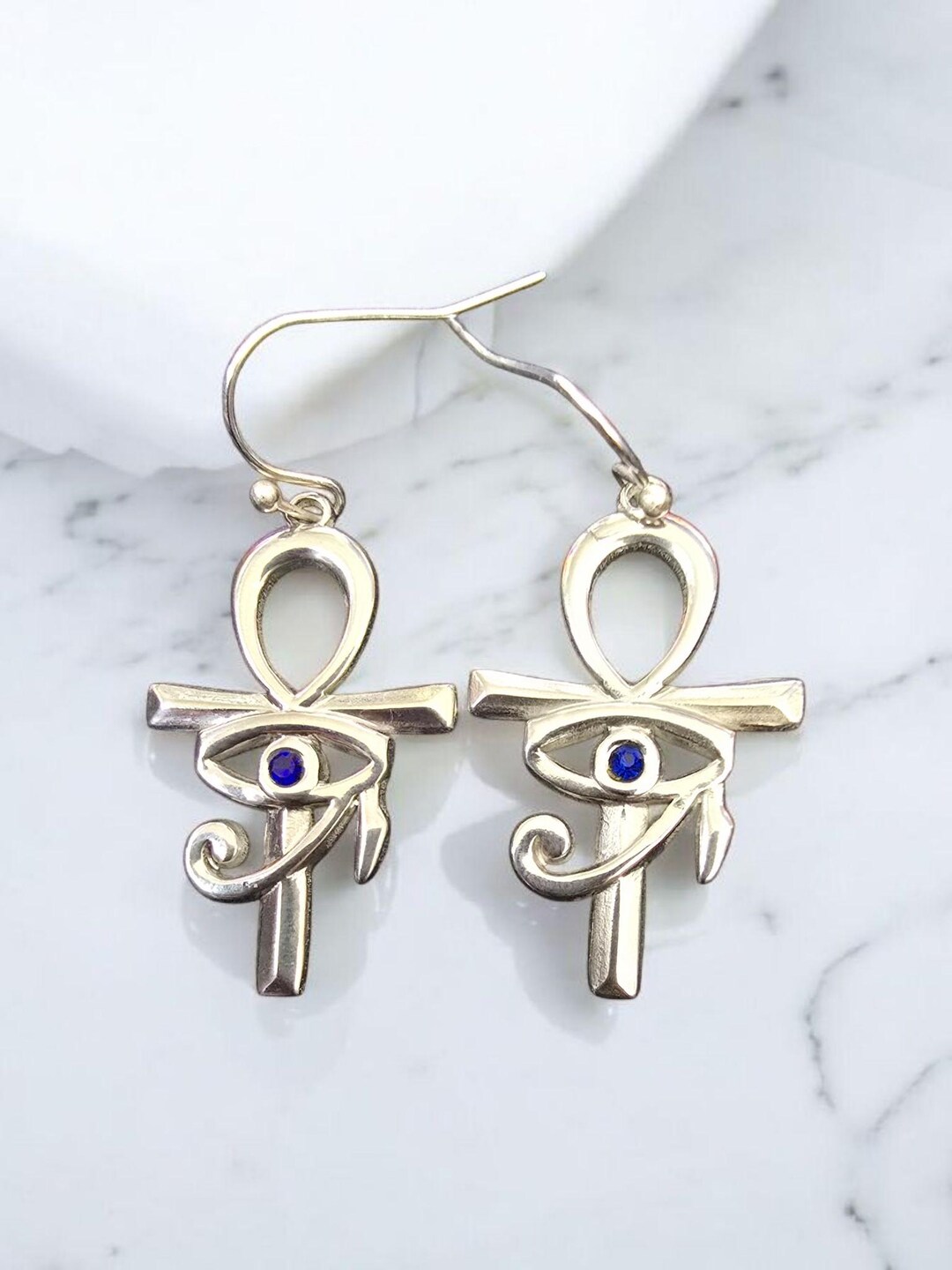 Ankh Gestire Croce Orecchini Pendenti 925er Argento Simbolo Ankh Gestire Croce Orecchini Pendenti 925er Argento Simbolo